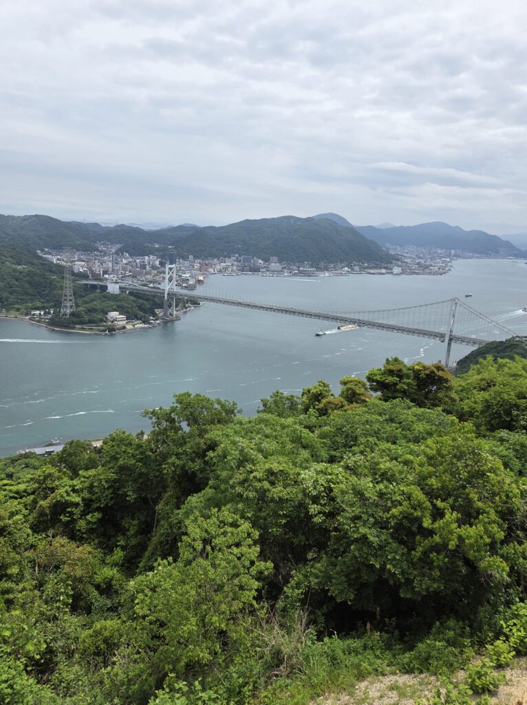 火の山公園展望台から見た関門海峡西側