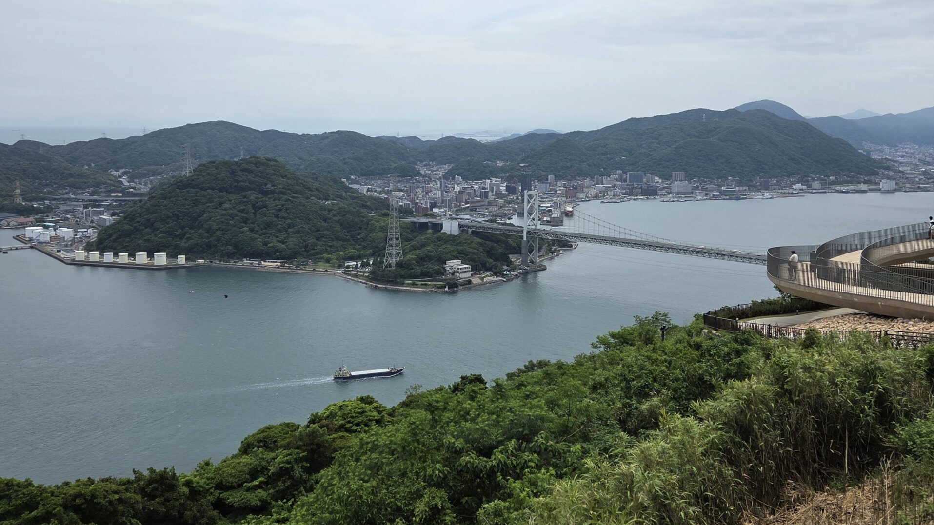 火の山公園からみた関門海峡周辺