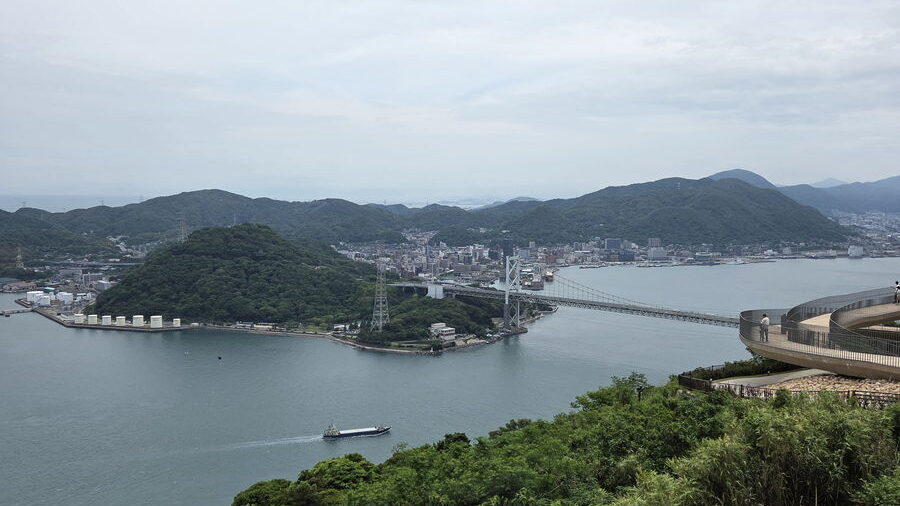 火の山公園からみた関門海峡周辺