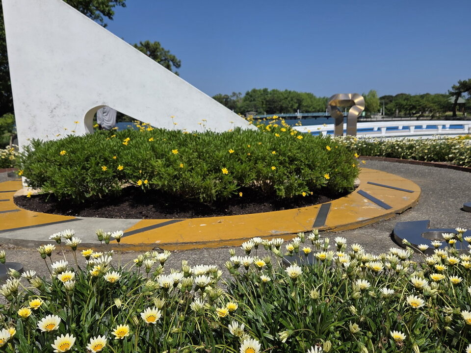 ときわ公園の円形花壇