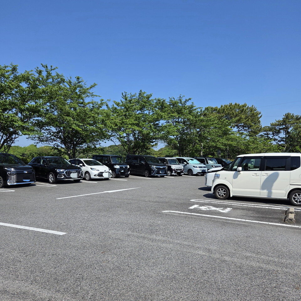 ときわ公園の中央駐車場の様子