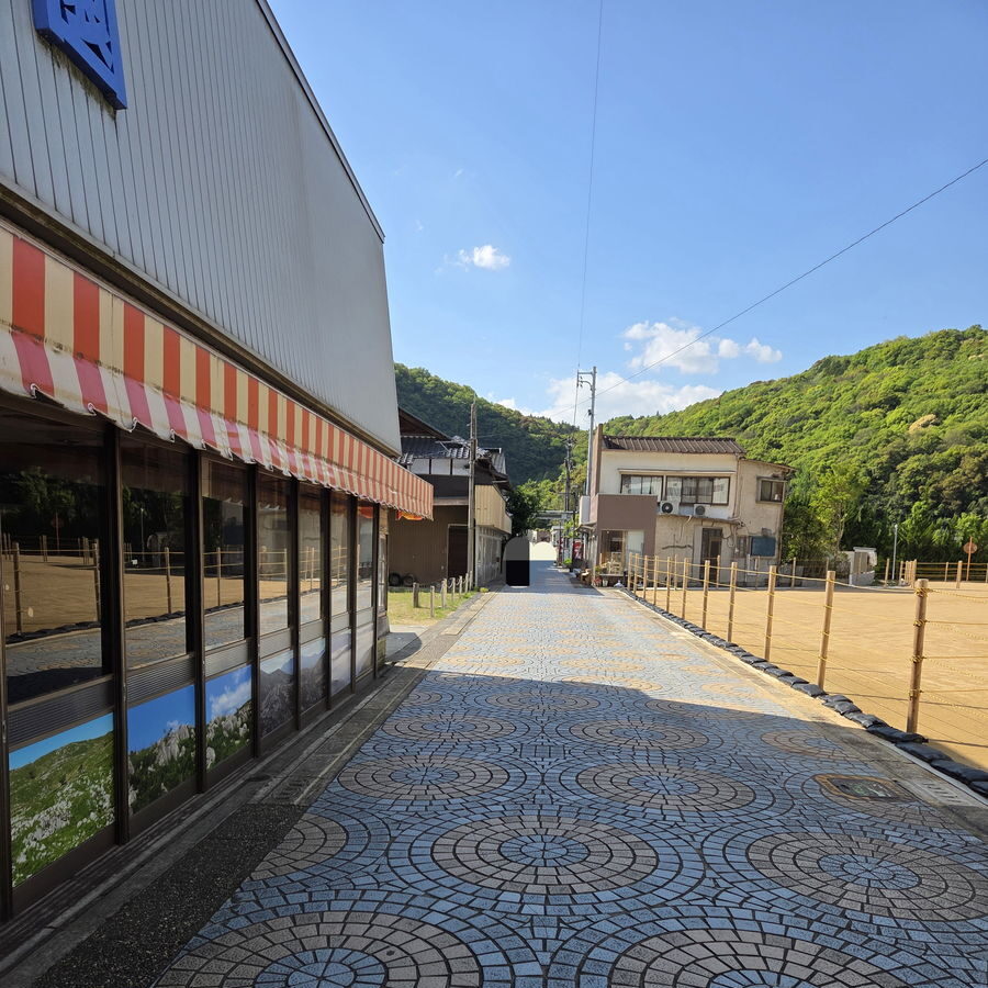 正面入り口側から秋芳洞へ向かう道